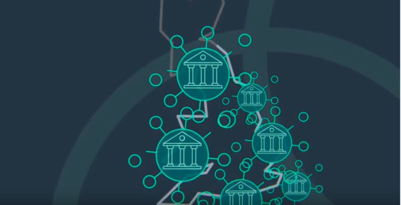 Graphic showing map of the UK with court symbols.