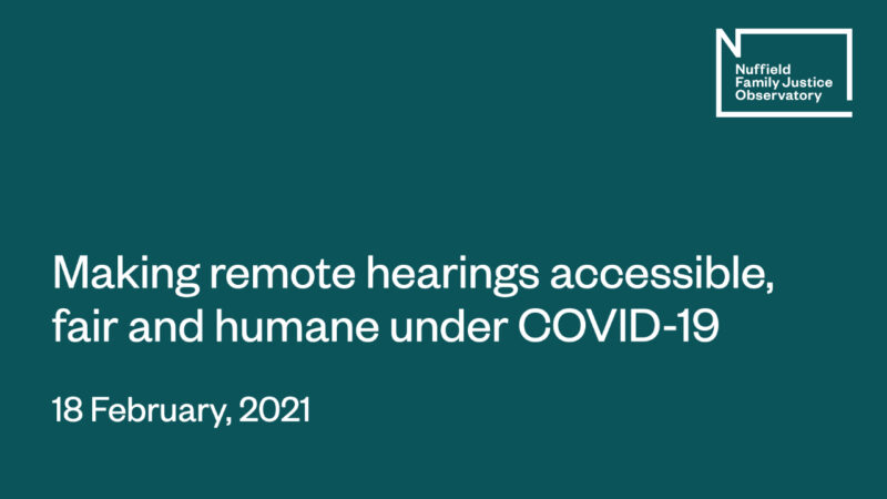 Making remote hearings accessible, fair and humane under COVID-19