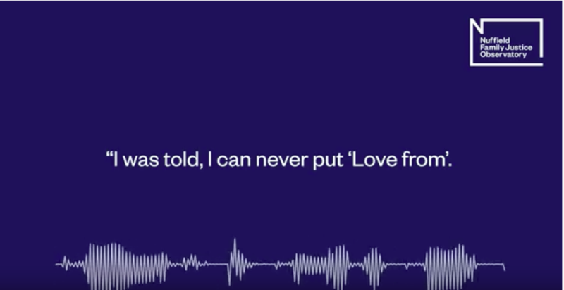 Quote from Karla: "I was told I can never put: 'Love from'."