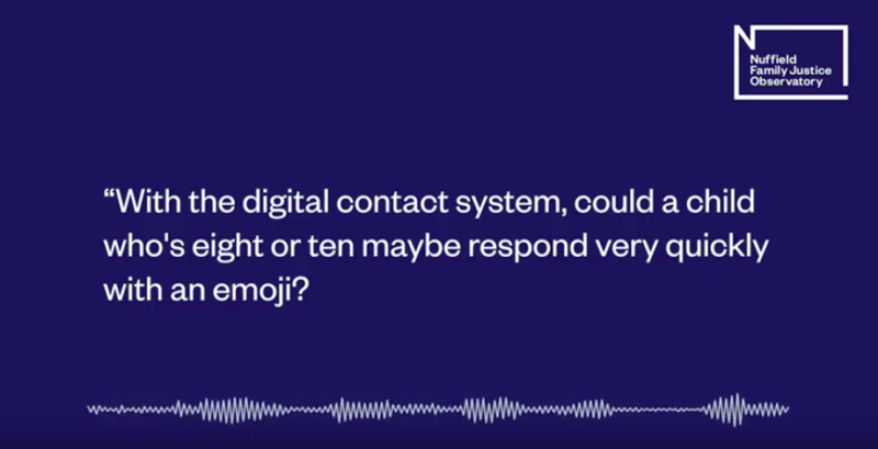 Quote from Patricia, birth parent: "With the digital contact system, could a child who's eight or 10 maybe respond very quickly with an emoji?"